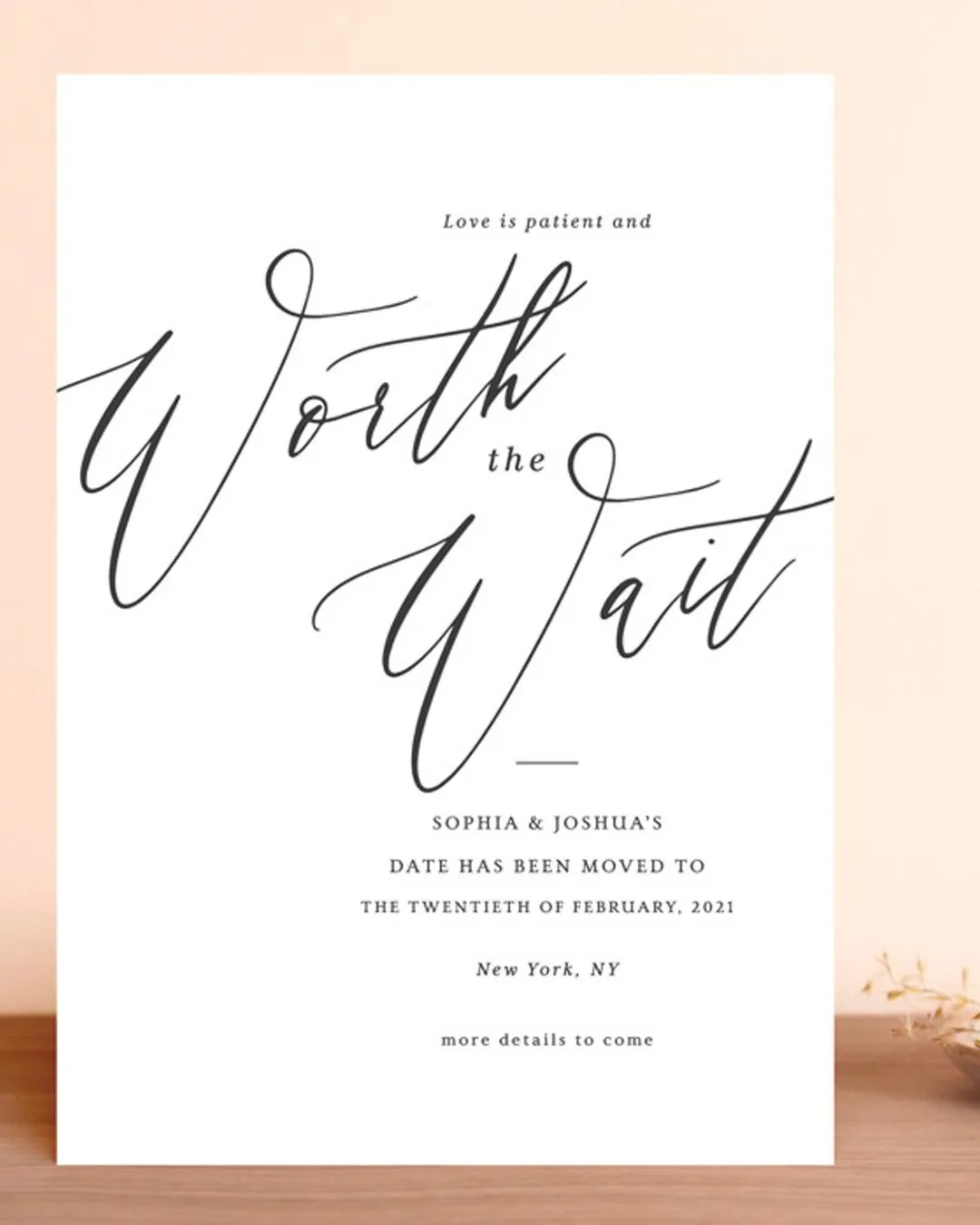 Change The Date Wedding Cards