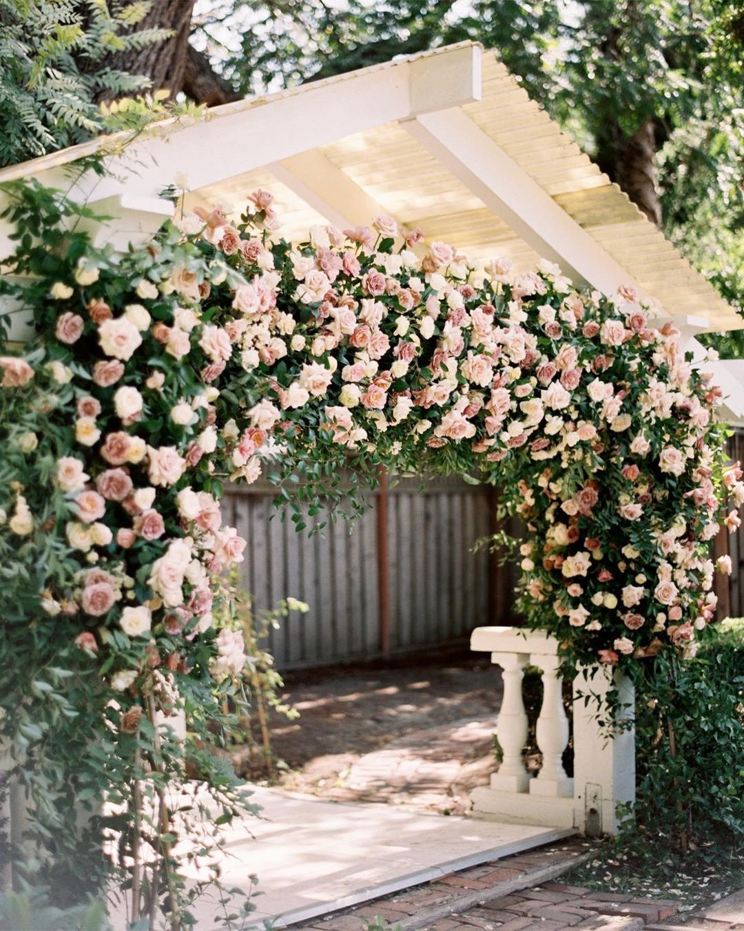 coral wedding decorations flower arch