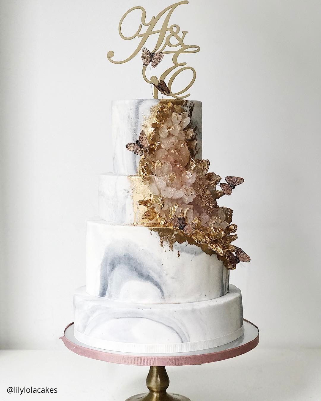 Light Gray Marble Wedding Cakes