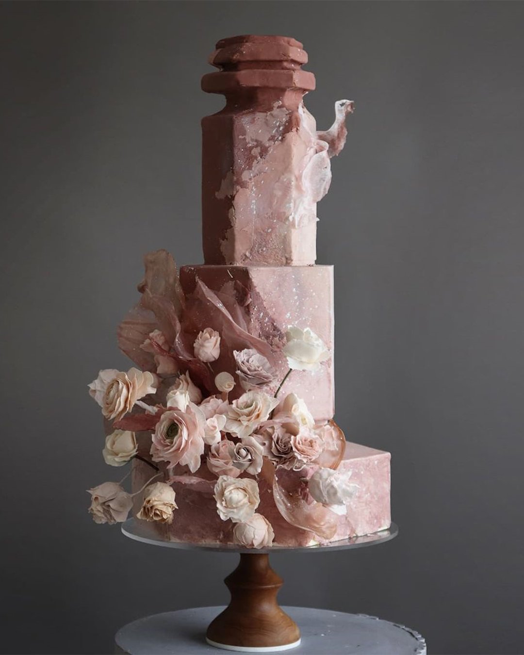 Light Gray Marble Wedding Cakes
