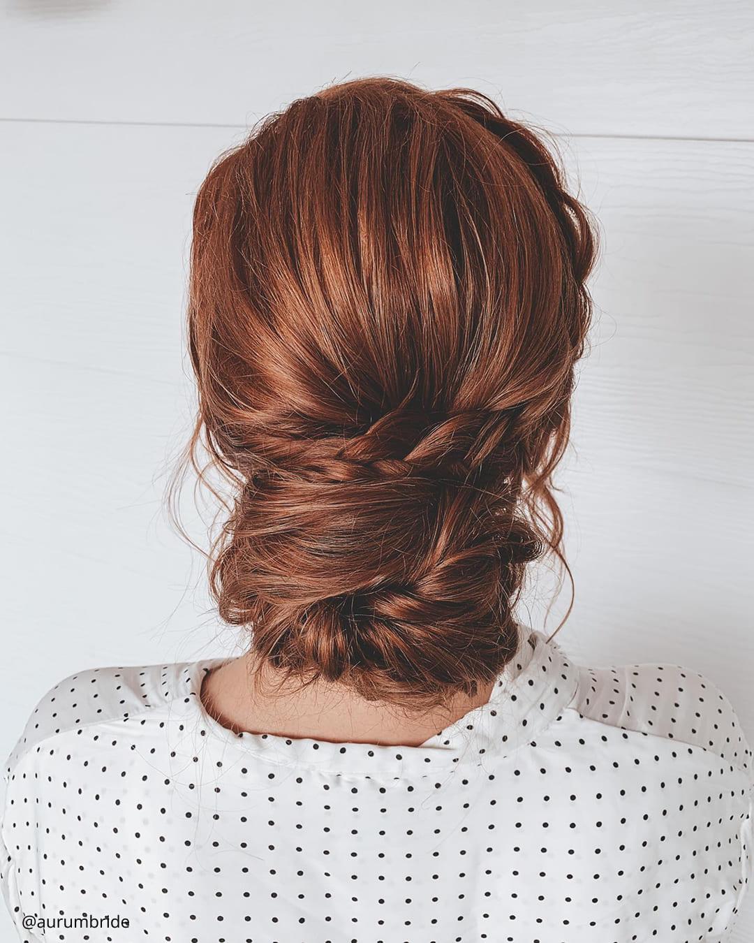Minimal Luxe: Sleek Braided Updo With Ribbon Bow