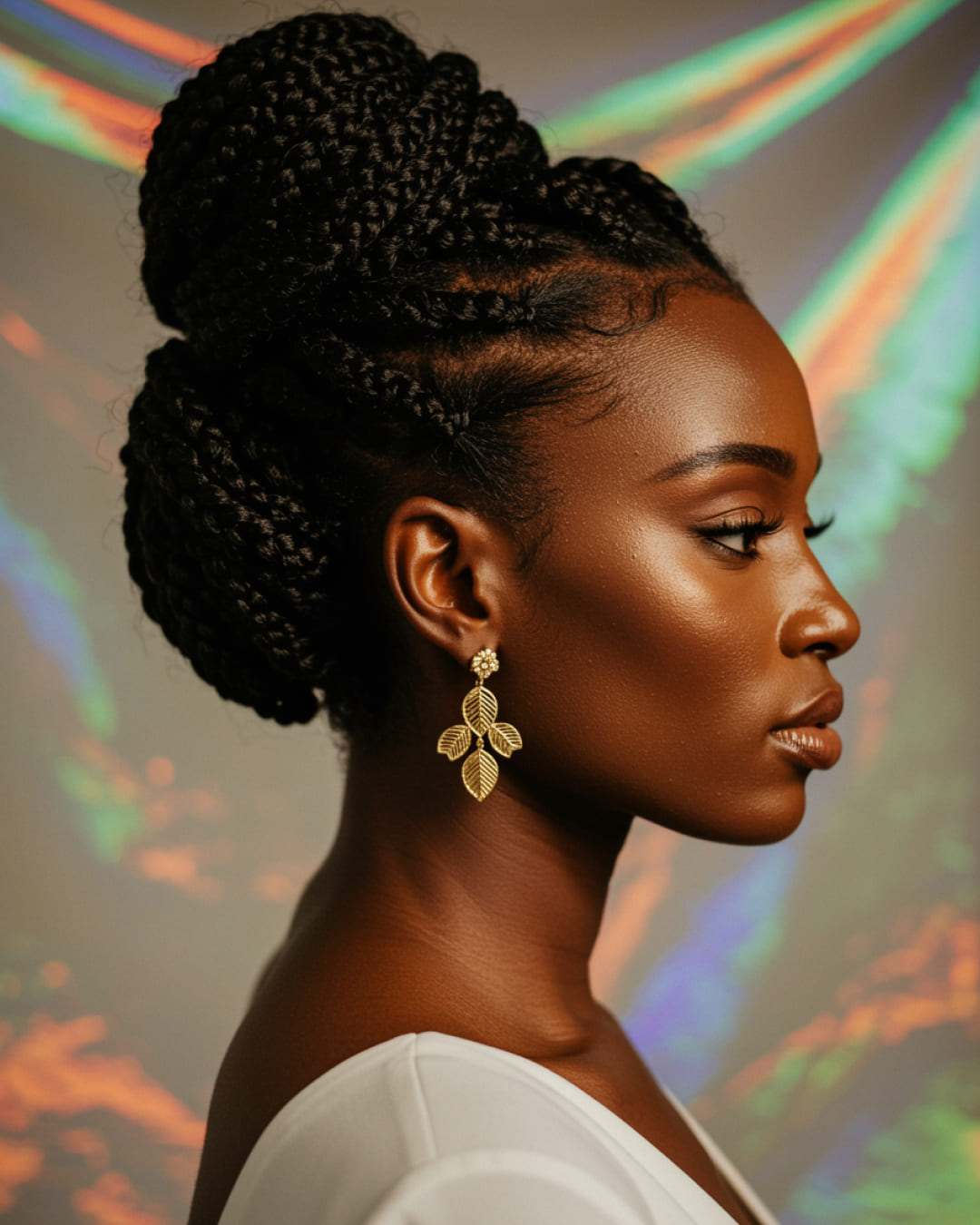 Textured Goddess: Braided High Bun on Natural Hair