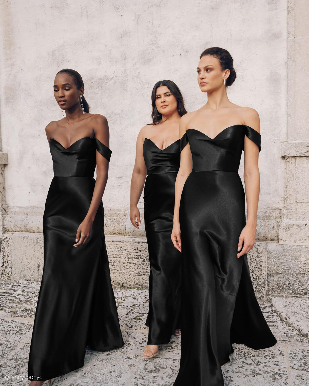 Black Silk Bridesmaid Dresses