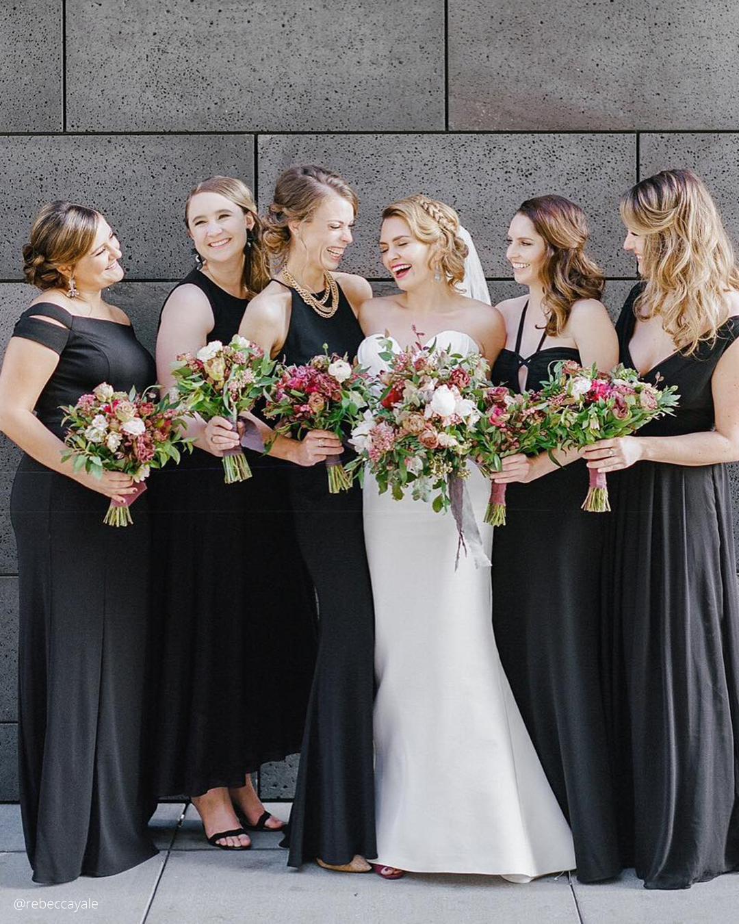 Velvet Bridesmaids Black Dresses