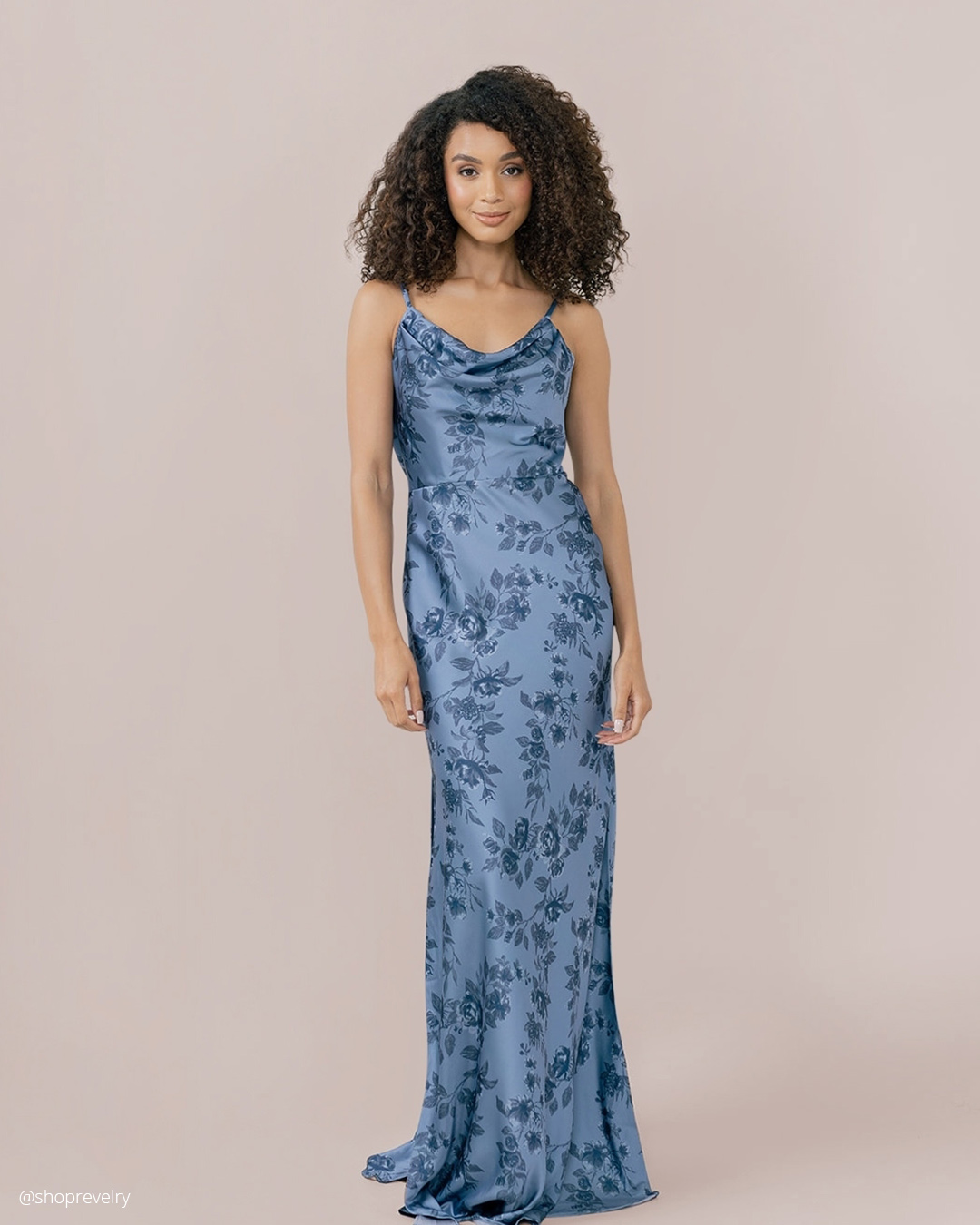 Blue Floral Bridesmaid Dresses