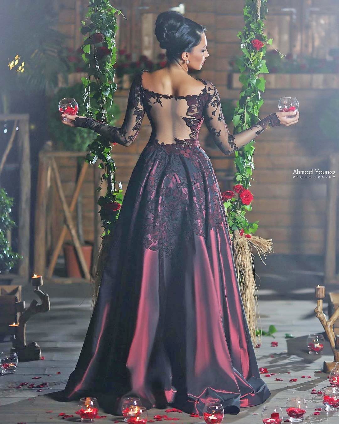Black And Purple Wedding Dresses