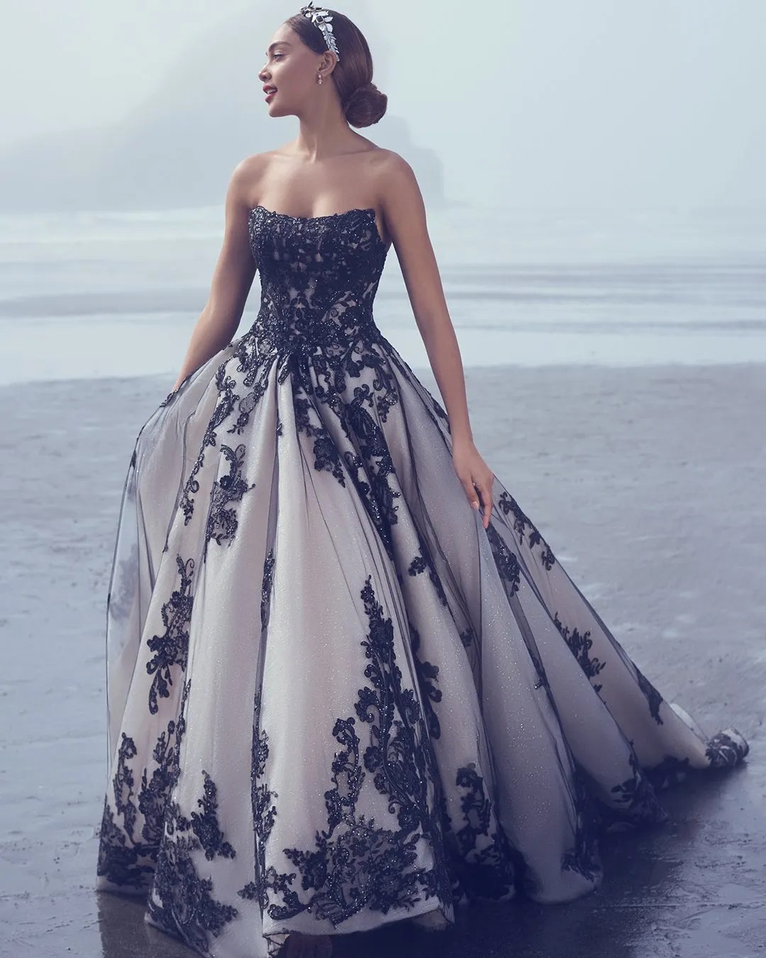 Gothic Black And White Wedding Dresses