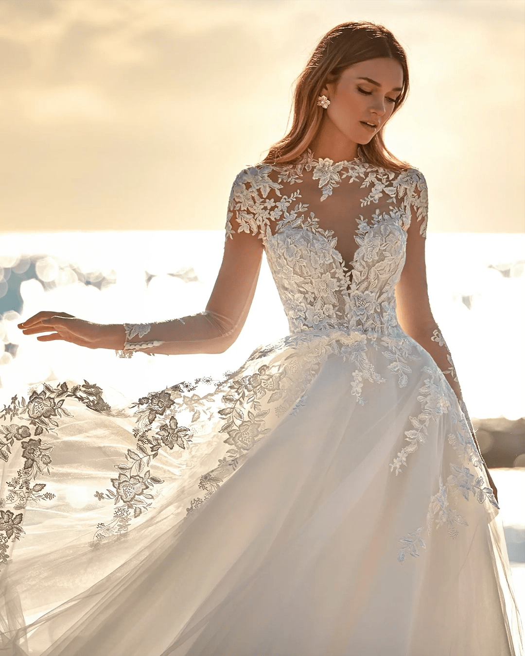 Tattoo Effect Neckline Bridal Gowns