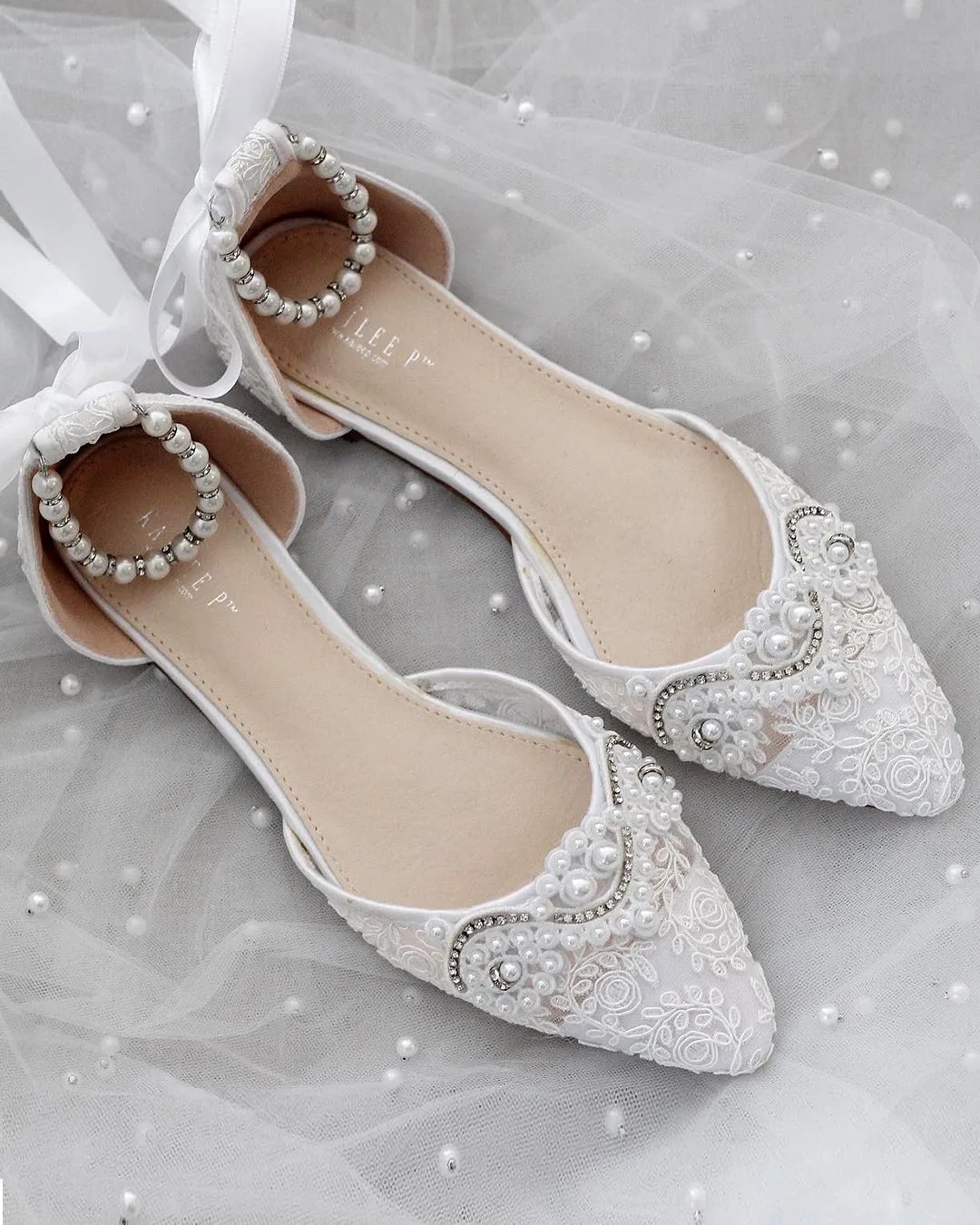 Open Toe Wedding Bride Flats